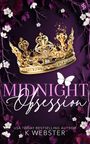 „Midnight Obsession“, USA Today Bestselling Author K Webster. Goldene Krone, Schmetterling, violette Blumen.