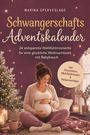 "Schwangerschafts-Adventskalender" - Eine schwangere Frau sitzt gemütlich mit Kerzenlicht und Weihnachtsschmuck.