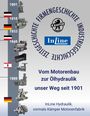 Zeigt eine Zeitleiste von 1901 bis 1989 mit Motordarstellungen und deutschen Flaggen. Text über Transformation. Zwei Logos.