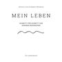„MEIN LEBEN – SCHRITT FÜR SCHRITT ZUR EIGENEN BIOGRAPHIE“ steht im Mittelpunkt, darunter eine wellenförmige Linie.