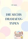 „DIE SECHS DRAMAFAN-TYPEN“ von Lili Améa. Farbpunkte im Hintergrund, kleines Logo unten mit einer Frage.
