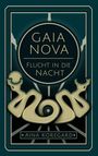 „GAIA NOVA: FLUCHT IN DIE NACHT“ von Aina Koregard. Art Deco Stil, geschwungene abstrakte Formen.