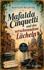 „Mafalda Cinquetti und das verschwundene Lächeln“. Venedig-Krimi, Stadtansicht mit Kanal, Boot und Statue im Abendlicht.