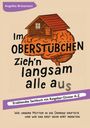 Titel: "Im Oberstübchen zieh'n langsam alle aus." Illustration eines Dachbodens auf einem Gehirn.