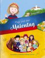 "Maja und der Maientag", Yvonne Heß. Kinderbuch über Maientag in Vaihingen. Illustration mit Kindern, Blumen, Pferd, Burg.
