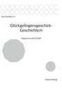 Text: "Glückgelingensgeschick-Geschichte/n. Happy & Lucky GmbH. Jochen König." Oben geometrische Muster, zwei graue Achtecke.