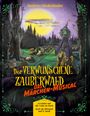 „Der verwunschene Zauberwald – Das Märchen-Musical“ von Andreas Niederländer. Illustration: Hexe im Wald bei Sonnenuntergang.