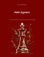 "Mein System: Ein Lehrbuch des Schachspiels auf ganz neuartiger Grundlage." Illustration eines Schachturms auf rotem Hintergrund.