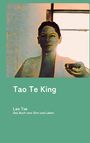 "Tao Te King. Lao Tse. Das Buch vom Sinn und Leben." Illustration einer Person mit Handy in der Hand, pastellfarben.