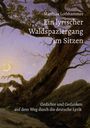 Buchtitel "Ein lyrischer Waldspaziergang im Sitzen". Hintergrund: Gemälde mit Baum vor Mond und lila Himmel.