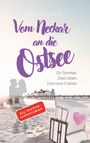 Text: "Vom Neckar an die Ostsee. Ein Sommer. Zwei Leben. Eine neue Chance." Strandkorb mit rosa Herz, Paar-Silhouette.