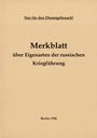 "Nur für den Dienstgebrauch! Merkblatt über Eigenarten der russischen Kriegführung. Berlin 1941." Beige Hintergrund.