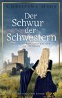"Der Schwur der Schwestern", "Deutsche Königsdynastien: Die Ottonen". Frau mit Krone vor Burg, blauer Himmel, grünes Feld.
