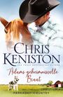 Text: Chris Keniston, Adams geheimnisvolle Braut, Farraday-Country. Mann mit Cowboyhut lehnt sich zu einem Pferd.