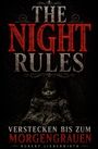 „The Night Rules“ und „Verstecken bis zum Morgengrauen“ in roter Schrift. Dunkle Puppe mit unheimlichem Ausdruck.