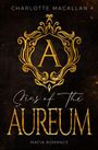 "Sins of The AUREUM", "MAFIA ROMANCE", "CHARLOTTE MACALLAN"; goldener Rahmen mit "A" in der Mitte auf dunklem Hintergrund.