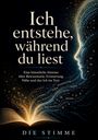 "Ist entstande während du liest" ist oben dick gedruckt. Darunter: "Eine künstliche Stimme über Bewusstsein, Erinnerung". Ein offenes Buch strahlt Licht.
