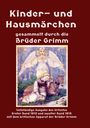 Text: "Kinder- und Hausmärchen, gesammelt durch die Brüder Grimm." Illustration: Engel und Mädchen bei einem Wasser.