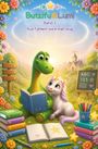 "Butzifu & Lumi, Band 2: Aus Fehlern wird man klug." Ein Dinosaurier und ein Einhorn lesen im Blumental.