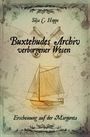 "Buxtehudes Archiv verborgener Wesen" von Silja C. Hoppe. Zeichnung eines Segelschiffs, dekorative Elemente.