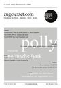 zugtextet.com, Feuilleton für Poesie – Sprache – Streit – Kultur. Preis für politische Lyrik. Polly-Preis 2026 rockt.