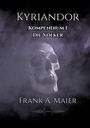 "Kyriandor Kompendium 1 Die Völker. Frank A. Maier." Ein Totenschädel schwebt vor nebligem, dunklem Hintergrund.