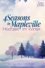 „4 Seasons in Mapleville: Hochzeit im Winter“. Gemälde mit schneebedeckten Bäumen und Bergen im Hintergrund.