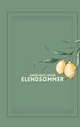 ANGÉLIQUE LOUISE, ELENDSOMMER. Zwei Zitronen und Blätter auf grünem Hintergrund, Buchcover-Illustration.