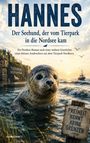 "HANNES - Der Seehund, der vom Tierpark in die Nordsee kam. Freiheit kennt keine Grenzen." Seehund im Wasser nahe Küste.