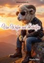 Texte: "Mitternachtslyrik", "Von Wafen und Schölfen", "Manly Riks". Ein Schaf mit Lederjacke und Sonnenbrille auf Felsen.