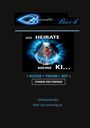 Text: "ICH HEIRATE MEINE KI... > GLÜCKS < TRAUM > ZEIT < CHARGE DER ENERGIE ZeitGeschenke Weil Zeit einmalig ist." 

Ein Herz-Logo ist oben, mit einem Blumenstrauß in einem digitalen Lichtpunkt.