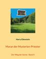 „Harry Eilenstein. Maran der Mysterien-Priester. Der Weg der Sonne Band X.“ Illustration: Tempel schwebt über Wiese.