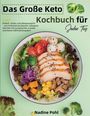 „Das Große Keto Kochbuch für Jeden Tag.“ Ein Teller mit Hähnchen, Salat, Tomaten, Brokkoli und mehr. Nadine Pohl.