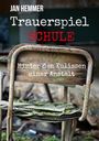 „Jan Hemmer: Trauerspiel Schule. Hinter den Kulissen einer Anstalt.“ Ein verrosteter Stuhl in einer verfallenen Umgebung.