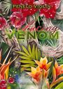 Text oben: "Penelo Violin". Dominante rote Blumen und tropische Pflanzen sind sichtbar. Schlangen-Details im Hintergrund.