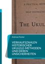 Andreas Fischer: Verkaufszahlen historischer Ukulele-Methoden und deren Unsicherheiten. Beige Hintergrund mit Text.
