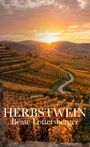 "HERBSTWEIN Beate Lottersberger" steht unter einer herbstlichen Weinberglandschaft bei Sonnenuntergang.