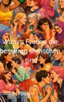"Warum Frauen die besseren Menschen sind. Klaudia Grudzień." Illustration von diversen lachenden und sich unterhaltenden Frauen.