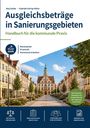 „Ausgleichsbeträge in Sanierungsgebieten“ Handbuch für kommunale Praxis, Gebäude und Symbole illustrieren Konzepte.
