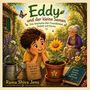 "Eddy und der kleine Samen", Untertitel: "Eine Geschichte über Freundlichkeit, Geduld und Karma." Junge und alte Dame im Garten.