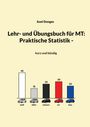 "Lehr- und Übungsbuch für MT: Praktische Statistik" oben. Darunter Diagramm mit Autos: weiß 45, silber 18, schwarz 25, rot 30, blau 22.