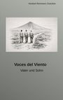 "Voces del Viento. Vater und Sohn. Norbert Remmers Overdick." Illustration von drei Personen, die auf einen Berg zugehen.