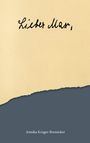"Lieber Max," in handschriftlicher Schrift oben, unten "Annika Kruger-Bremicker". Beige Seite, unten dunkelgrau gerissen.