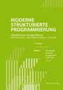 „Moderne strukturierte Programmierung“ mit Untertitel über objektorientierte Entwicklung. Grün-orange Gestaltung.