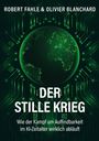 "DER STILLE KRIEG: Wie der Kampf um Auffindbarkeit im KI-Zeitalter wirklich abläuft." Illustration: Grüne Erde mit Schaltkreisen.