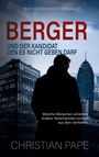 "Ein Headhunter-Roman. BERGER und der Kandidat, den es nicht geben darf. Manche Menschen scheitern..." Text über einem Skyline-Hintergrund.