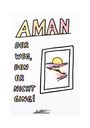 Texte: "AMAN DER WEG, DEN ER NICHT GING!" Illustration: Sonnenuntergang in einem Fensterrahmen.