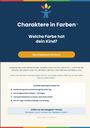 "Charaktere in Farben" - Das Arbeitsbuch für Eltern. Welche Farbe hat dein Kind? Enthält Farbetests und Ratschläge.