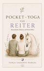 "POCKET-YOGA FÜR REITER: Bewusstsein, Balance und feine Hilfen." Illustration: Zwei Personen und ein Pferd sitzen im Kreis.