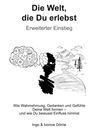 Text: "Die Welt, die Du erlebst. Erweiterter Einstieg." Illustration: Kopf mit Zahnrädern, Herz und Berglandschaft.